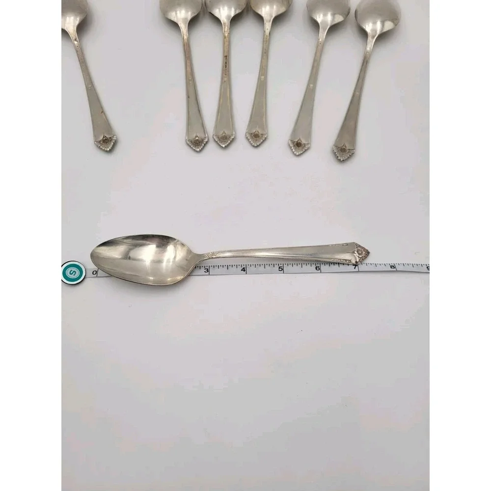 Rogers & Bro silverplate flatware Starlight 7 Tablespoons Vtg Dinner Spoons
